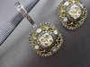 ESTATE 1.80CT FANCY COLOR DIAMOND 18K MULTI COLOR GOLD FILIGREE HANGING EARRINGS
