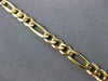 ESTATE LONG 14KT YELLOW GOLD CLASSIC FIGARO BRACELET 3mm 8 INCHES ELEGANT #ELV60
