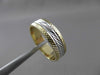 ESTATE 14K WHITE & YELLOW GOLD 3D DIAMOND CUT WEDDING ANNIVERSARY RING 5mm 23566
