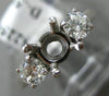 ESTATE .55CT DIAMOND 14K WHITE GOLD THREE STONE SEMI MOUNT ENGAGEMENT RING 20013
