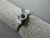 ESTATE .55CT DIAMOND 14K WHITE GOLD THREE STONE SEMI MOUNT ENGAGEMENT RING 20013