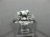 ESTATE .55CT DIAMOND 14K WHITE GOLD THREE STONE SEMI MOUNT ENGAGEMENT RING 20013