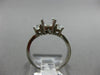ESTATE .55CT DIAMOND 14K WHITE GOLD THREE STONE SEMI MOUNT ENGAGEMENT RING 20013