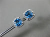ESTATE 2.28CT DIAMOND & AAA BLUE TOPAZ 14KT WHITE GOLD SQUARE HALO STUD EARRINGS