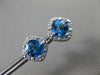 ESTATE 2.28CT DIAMOND & AAA BLUE TOPAZ 14KT WHITE GOLD SQUARE HALO STUD EARRINGS