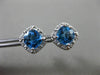 ESTATE 2.28CT DIAMOND & AAA BLUE TOPAZ 14KT WHITE GOLD SQUARE HALO STUD EARRINGS