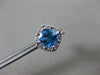 ESTATE 2.28CT DIAMOND & AAA BLUE TOPAZ 14KT WHITE GOLD SQUARE HALO STUD EARRINGS