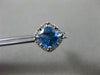 ESTATE 2.28CT DIAMOND & AAA BLUE TOPAZ 14KT WHITE GOLD SQUARE HALO STUD EARRINGS