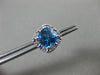 ESTATE 2.28CT DIAMOND & AAA BLUE TOPAZ 14KT WHITE GOLD SQUARE HALO STUD EARRINGS
