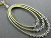 ESTATE LARGE 1.55CT DIAMOND 18K YELLOW GOLD 3D OVAL THREE ROW GRADUATING PENDANT