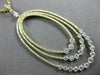 ESTATE LARGE 1.55CT DIAMOND 18K YELLOW GOLD 3D OVAL THREE ROW GRADUATING PENDANT