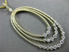 ESTATE LARGE 1.55CT DIAMOND 18K YELLOW GOLD 3D OVAL THREE ROW GRADUATING PENDANT