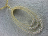 ESTATE LARGE 1.55CT DIAMOND 18K YELLOW GOLD 3D OVAL THREE ROW GRADUATING PENDANT