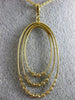 ESTATE LARGE 1.55CT DIAMOND 18K YELLOW GOLD 3D OVAL THREE ROW GRADUATING PENDANT
