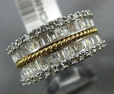 1.75CT ROUND & BAGUETTE DIAMOND 14KT TWO TONE GOLD 3D SEMI ETERNITY WEDDING RING