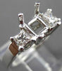 ESTATE .49CT DIAMOND 14KT WHITE GOLD 3 STONE SEMI MOUNT ENGAGEMENT RING #19619