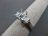 ESTATE .49CT DIAMOND 14KT WHITE GOLD 3 STONE SEMI MOUNT ENGAGEMENT RING #19619