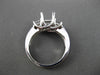 ESTATE .49CT DIAMOND 14KT WHITE GOLD 3 STONE SEMI MOUNT ENGAGEMENT RING #19619