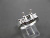 ESTATE .49CT DIAMOND 14KT WHITE GOLD 3 STONE SEMI MOUNT ENGAGEMENT RING #19619