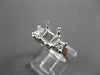 ESTATE .49CT DIAMOND 14KT WHITE GOLD 3 STONE SEMI MOUNT ENGAGEMENT RING #19619