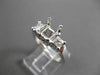 ESTATE .49CT DIAMOND 14KT WHITE GOLD 3 STONE SEMI MOUNT ENGAGEMENT RING #19619