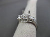 ESTATE .49CT DIAMOND 14KT WHITE GOLD 3 STONE SEMI MOUNT ENGAGEMENT RING #19619