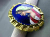 ANTIQUE 14KT YELLOW GOLD 3D HANDCRAFTED MULTI COLOR ENAMEL LADY PIN PENDANT