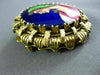 ANTIQUE 14KT YELLOW GOLD 3D HANDCRAFTED MULTI COLOR ENAMEL LADY PIN PENDANT