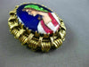ANTIQUE 14KT YELLOW GOLD 3D HANDCRAFTED MULTI COLOR ENAMEL LADY PIN PENDANT