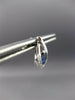 ESTATE .33CT DIAMOND & AAA SAPPHIRE 14KT WHITE GOLD TEAR DROP PEAR STUD EARRINGS