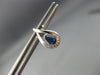 ESTATE .33CT DIAMOND & AAA SAPPHIRE 14KT WHITE GOLD TEAR DROP PEAR STUD EARRINGS