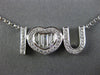 ESTATE .52CT ROUND & BAGUETTE DIAMOND 18KT WHITE GOLD I LOVE YOU HEART NECKLACE