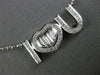ESTATE .52CT ROUND & BAGUETTE DIAMOND 18KT WHITE GOLD I LOVE YOU HEART NECKLACE