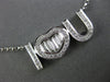 ESTATE .52CT ROUND & BAGUETTE DIAMOND 18KT WHITE GOLD I LOVE YOU HEART NECKLACE