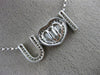 ESTATE .52CT ROUND & BAGUETTE DIAMOND 18KT WHITE GOLD I LOVE YOU HEART NECKLACE