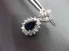 ESTATE 1.99CT DIAMOND & AAA SAPPHIRE 14KT WHITE GOLD DROP LEAF EARRINGS #26424