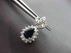 ESTATE 1.99CT DIAMOND & AAA SAPPHIRE 14KT WHITE GOLD DROP LEAF EARRINGS #26424