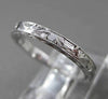 ANTIQUE 14K WHITE GOLD HANDCRAFTED FILIGREE ETERNITY WEDDING BAND RING #18957