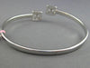 1.13CT ROUND & BAGUETTE DIAMOND 18KT WHITE GOLD 3D DOUBLE SQUARE FLEXIBLE BANGLE