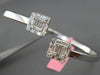 1.13CT ROUND & BAGUETTE DIAMOND 18KT WHITE GOLD 3D DOUBLE SQUARE FLEXIBLE BANGLE