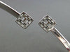 1.13CT ROUND & BAGUETTE DIAMOND 18KT WHITE GOLD 3D DOUBLE SQUARE FLEXIBLE BANGLE