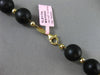 ESTATE EXTRA LARGE 20.40CT DIAMOND & ONYX 14K YELLOW GOLD WOODEN LARIAT NECKLACE