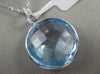 ESTATE 18.63CT DIAMOND & EXTRA FACET BLUE TOPAZ 14KT WHITE GOLD FLOATING PENDANT