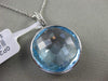 ESTATE 18.63CT DIAMOND & EXTRA FACET BLUE TOPAZ 14KT WHITE GOLD FLOATING PENDANT