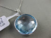 ESTATE 18.63CT DIAMOND & EXTRA FACET BLUE TOPAZ 14KT WHITE GOLD FLOATING PENDANT