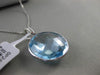 ESTATE 18.63CT DIAMOND & EXTRA FACET BLUE TOPAZ 14KT WHITE GOLD FLOATING PENDANT