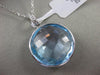 ESTATE 18.63CT DIAMOND & EXTRA FACET BLUE TOPAZ 14KT WHITE GOLD FLOATING PENDANT