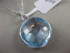 ESTATE 18.63CT DIAMOND & EXTRA FACET BLUE TOPAZ 14KT WHITE GOLD FLOATING PENDANT
