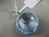 ESTATE 18.63CT DIAMOND & EXTRA FACET BLUE TOPAZ 14KT WHITE GOLD FLOATING PENDANT