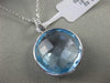 ESTATE 18.63CT DIAMOND & EXTRA FACET BLUE TOPAZ 14KT WHITE GOLD FLOATING PENDANT
